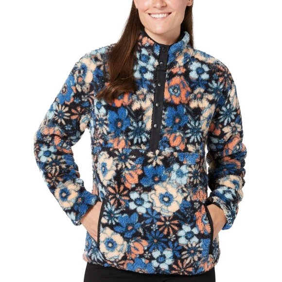 NWT Hurley Women's Snap Super Soft Plush Fleece Sweatshirt Size 2XL $60 EE465 - Picture 1 of 4